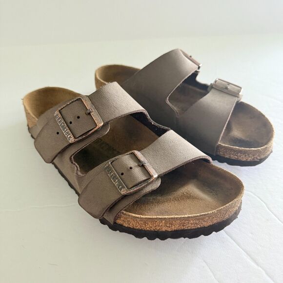 Birkenstock Arizona Stone Birkibuc MISMATCH Sandals Pair Regular Right 9 Left 8 - Picture 3 of 6